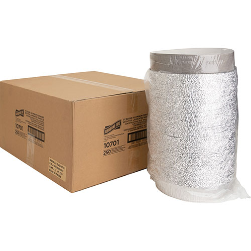 Genuine Joe Aluminum Round Food Container, 9", 500/CT, Silver
