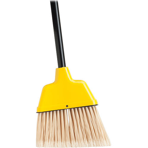 Genuine Joe Angle Broom, High Performance Bristles, 9" W, Yellow