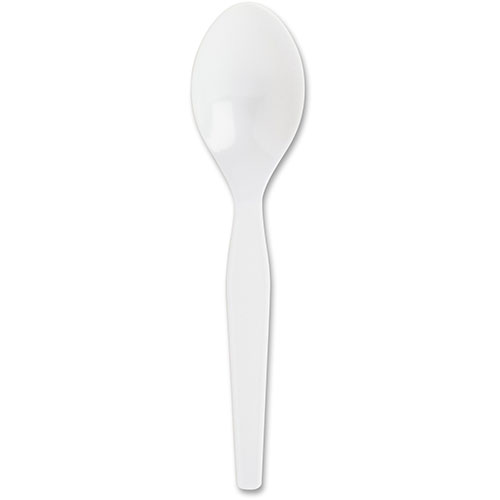 Genuine Joe Heavy-Weight White Plastic Spoon, Box of 100