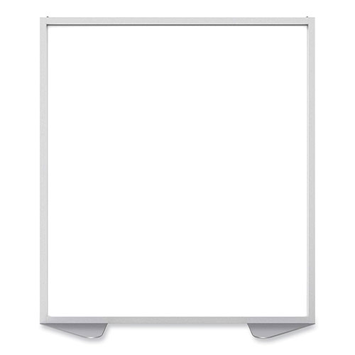 Ghent MFG Floor Partition with Aluminum Frame, 48.06 x 2.04 x 53.86, White