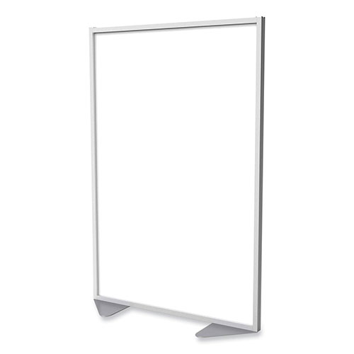 Ghent MFG Floor Partition with Aluminum Frame, 48.06 x 2.04 x 71.86, White