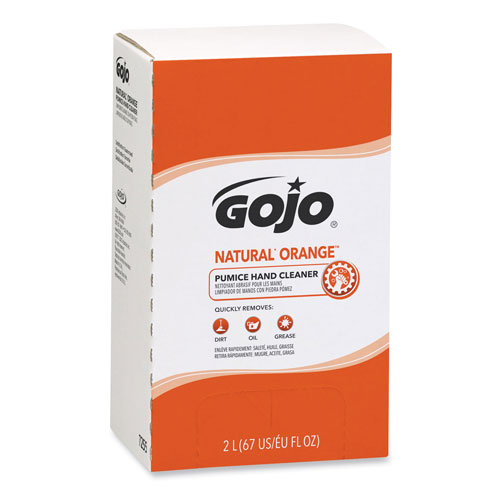 Gojo NATURAL ORANGE Pumice Hand Cleaner Refill, Citrus Scent, 2000mL, 4/Carton