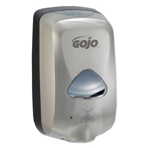 Gojo TFX Touch-Free Soap Dispenser, 1200 mL, 6.4" x 4.3" x 10.5", Nickel