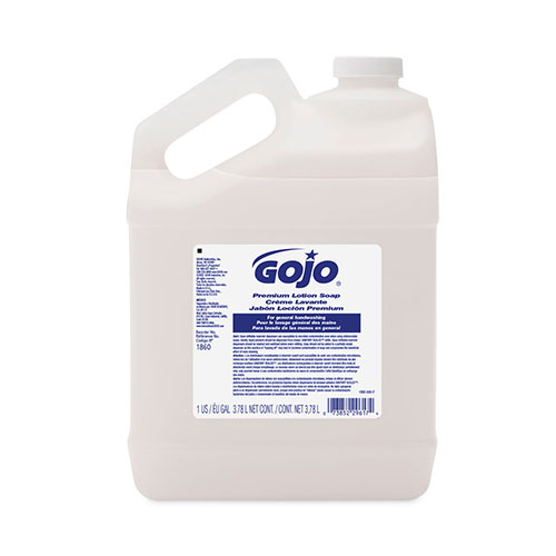 Gojo White Premium Lotion Soap, Waterfall Scent, 1 gal Refill, 4/Carton