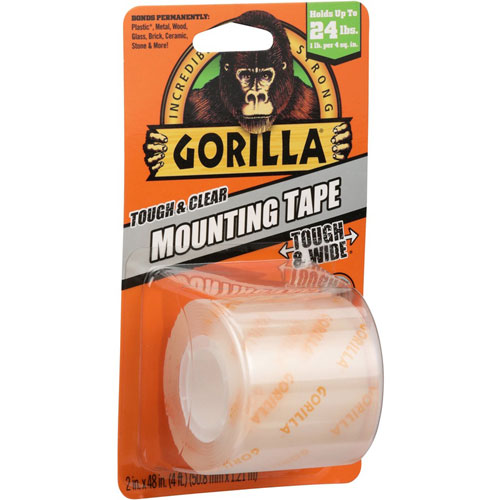 Gorilla Glue Tough & Clear Mounting Tape - 4 ft Length x 2" Width - 1 / Each - Clear