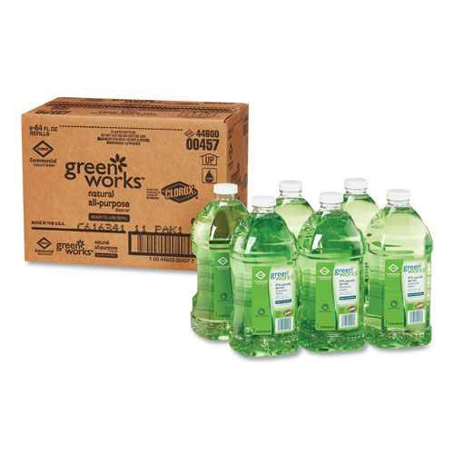 Green Works All-Purpose and Multi-Surface Cleaner, Original, 64oz Refill, 6/Carton