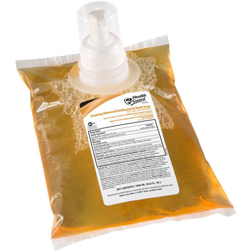 Health Guard Foam Antibacterial Soap - Citrus Spice Scent - 33.8 fl oz (1000 mL) - Kill Germs, Soil Remover - Skin, Hand - Amber - Triclosan-free - 6 / Carton