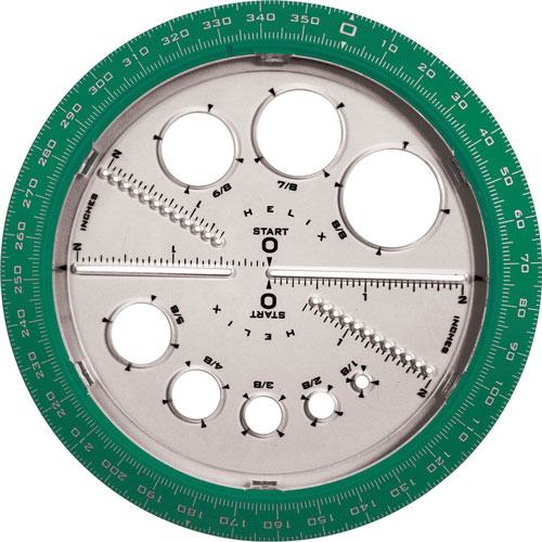 Helix Angle and Circle Protractor, Assorted