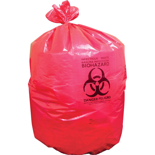 Heritage Bag Biohazard Can Liners, 1.3mil, 37" x 50", 150BG/BX, Red