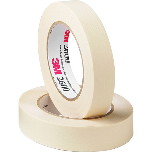Highland Economy Masking Tape - 60 yd Length x 2" Width - 4.4 mil Thickness - 3" Core - Rubber Backing - 6 / Pack - Cream