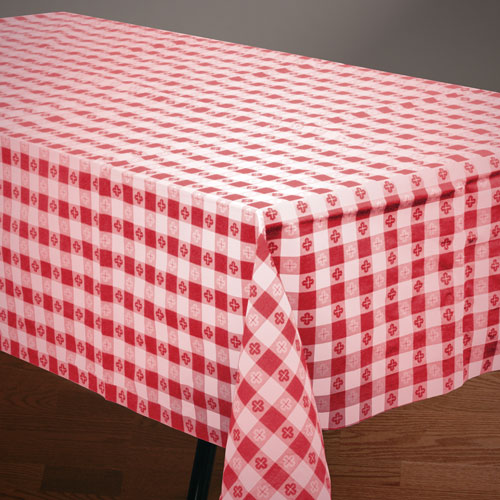 Hoffmaster Tablecover, 54"x108", Red Gingham