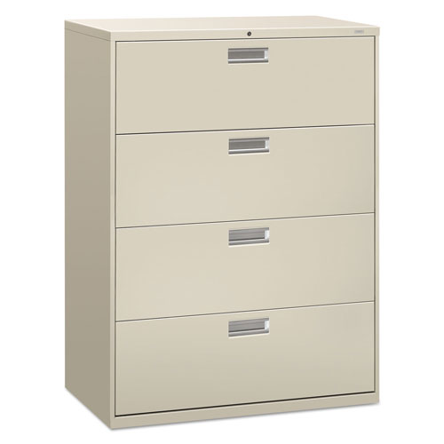 Hon 600 Series Four-Drawer Lateral File, 42w x 18d x 52.5h, Light Gray
