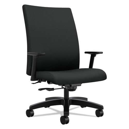 Hon Ignition Series Big and Tall Mid-Back Work Chair, Supports up to 450 lbs., Black Seat/Black Back, Black Base