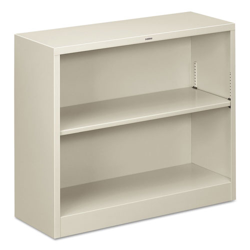 Hon Metal Bookcase, Two-Shelf, 34-1/2w x 12-5/8d x 29h, Light Gray