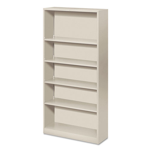 Hon Metal Bookcase, Five-Shelf, 34-1/2w x 12-5/8d x 71h, Light Gray