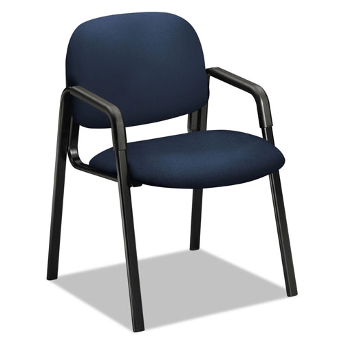 Hon Solutions Seating 4000 Series Leg Base Guest Chair, 23.5" x 24.5" x 32", Navy Seat, Navy Back, Black Base
