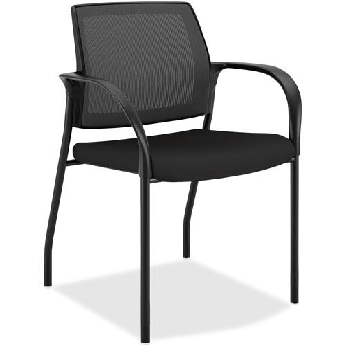Hon Stacking Chair with Glides, 25" x 21-3/4" x 33-1/2", Centurion Black