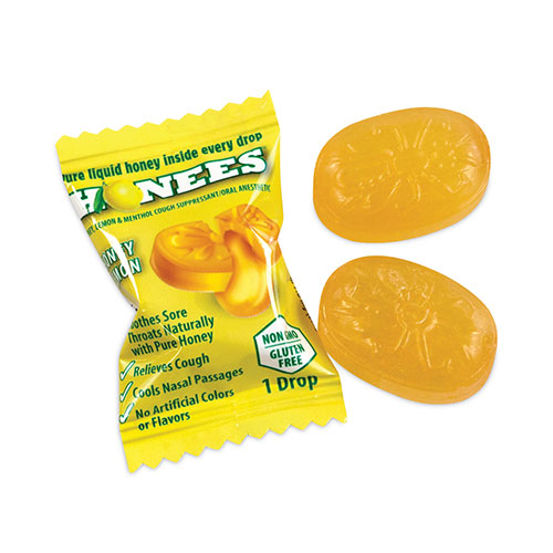Honees® Cough Drops, Honey-Lemon, 20 per Bag, 6 Bags/Box