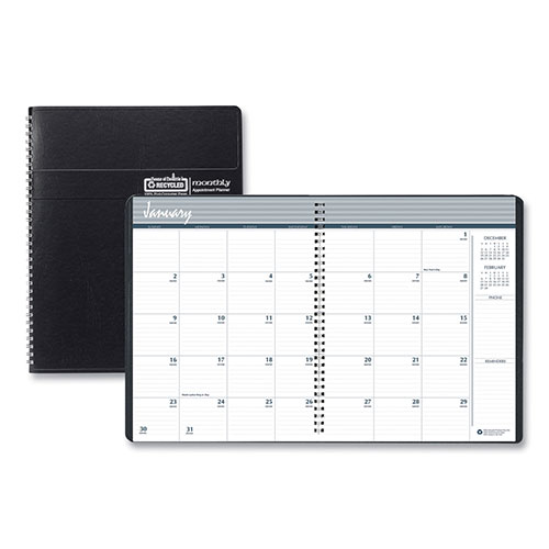 House Of Doolittle 14-Month Recycled Ruled Monthly Planner, 11 x 8.5, Black Cover, 14-Month (Dec to Jan): 2023 to 2025
