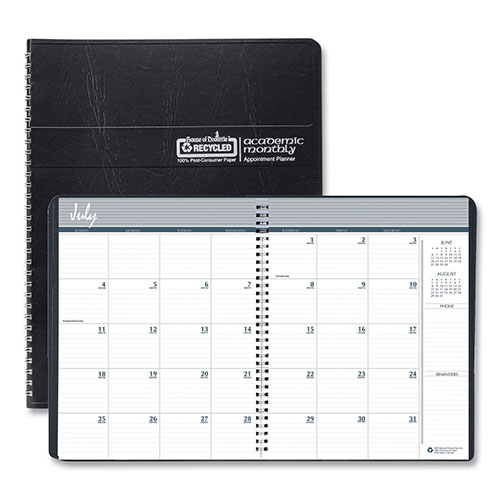 House Of Doolittle 14-Month Recycled Ruled Monthly Planner, 11 x 8.5, Black Cover, 14-Month (July to Aug): 2023 to 2024