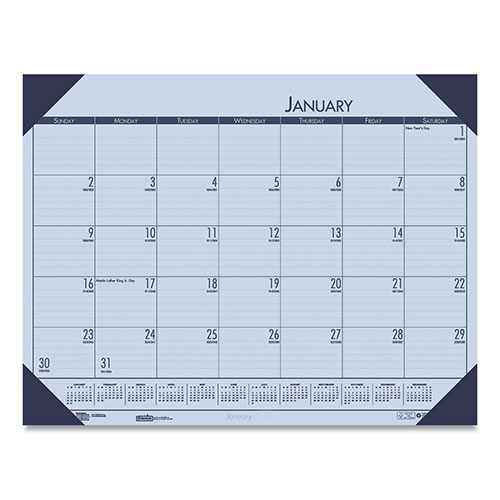 House Of Doolittle EcoTones Recycled Monthly Desk Pad Calendar, 22 x 17, Sunset Orchid Sheets, Cordovan Corners, 12-Month (Jan to Dec): 2024