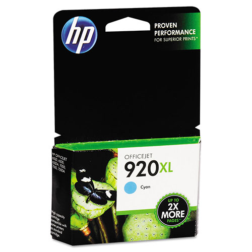 HP 920XL, (CD972AN) High Yield Cyan Original Ink Cartridge