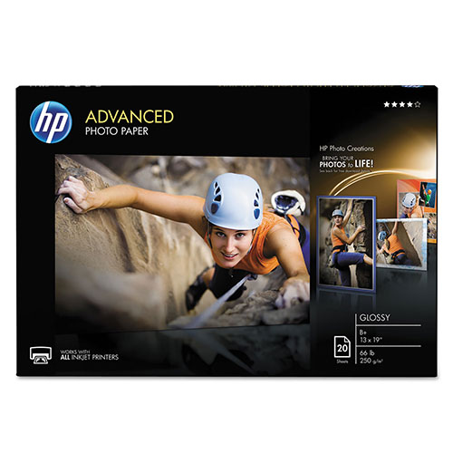 HP Advanced Photo Paper, 66 lbs., Glossy, 13 x 19, 20 Sheets/Pack