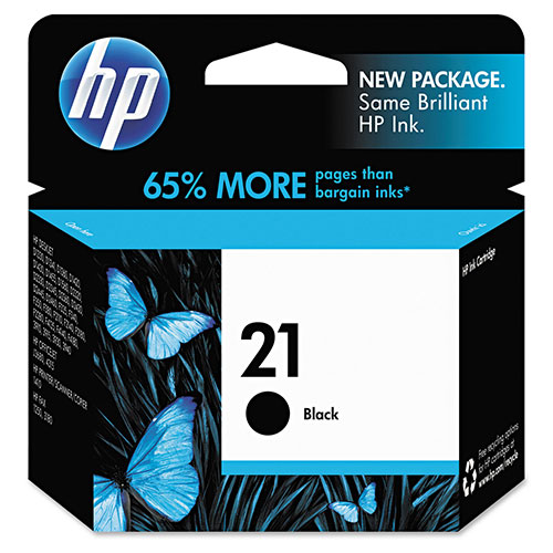 HP C9351AN No. 21 Black Inkjet Cartridge, 190 Pages