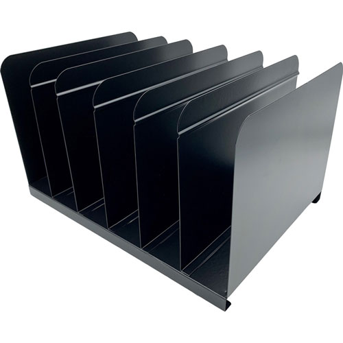 Huron 6-slot Vertical Book Rack - 6 Compartment(s) - 9", x 15" x 11" Depth - Durable - Steel - 1 Each