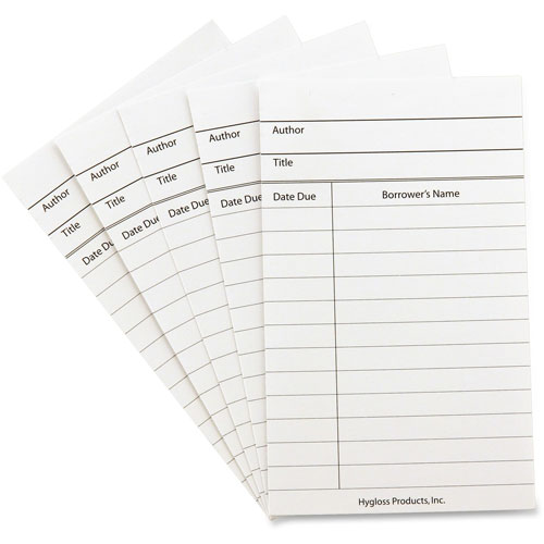 Hygloss Library Cards, 3" x 5", 50/PK, White