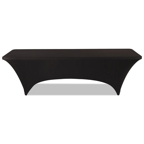 Iceberg Stretch-Fabric Table Cover, Polyester/Spandex, 30" x 96", Black