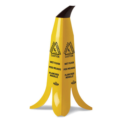 Impact Banana Wet Floor Cones, 11 x 11.15 x 23.25, Yellow/Brown/Black