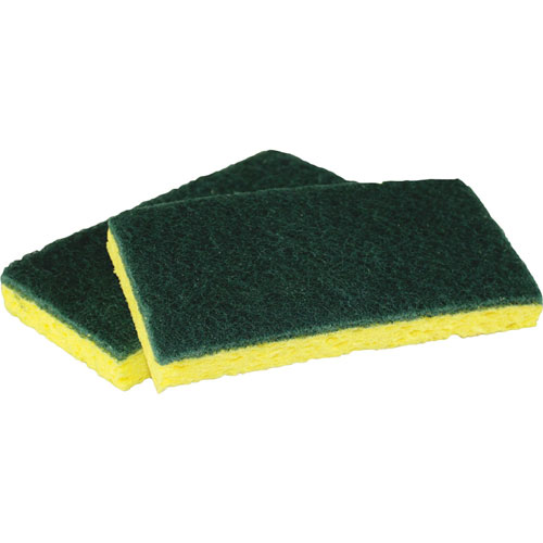 Impact Scubber Cellulose Sponge, 6.25"x3.2", 8PK/CT, Yellow/Green