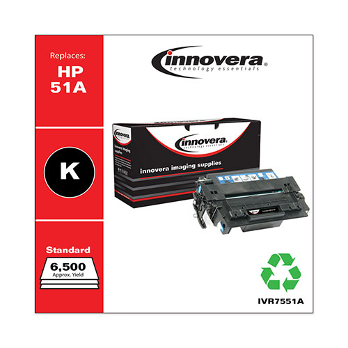Innovera Remanufactured Black Toner Cartridge, Replacement for HP 51A (Q7551A), 6,500 Page-Yield