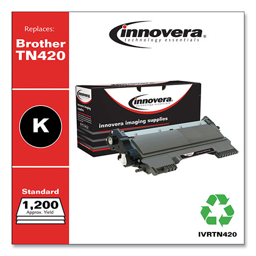 Innovera Remanufactured Black Toner Cartridge, Replacement for Brother TN420, 1,200 Page-Yield