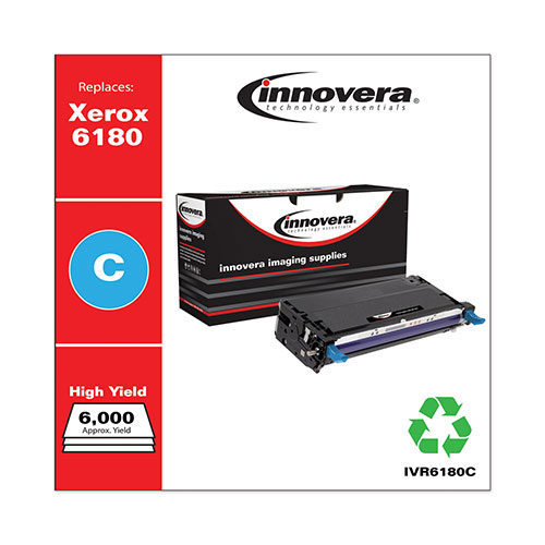Innovera Remanufactured Cyan High-Yield Toner Cartridge, Replacement for Xerox 6180 (113R00723), 6,000 Page-Yield