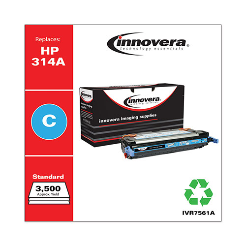 Innovera Remanufactured Cyan Toner Cartridge, Replacement for HP 314A (Q7561A), 3,500 Page-Yield