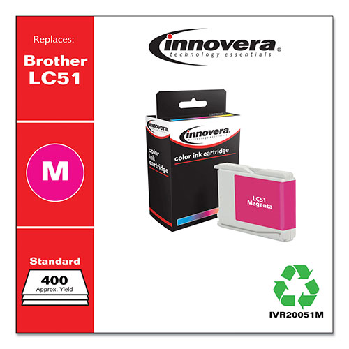 Innovera Remanufactured Magenta Ink, Replacement For Brother LC51M, 400 Page Yield