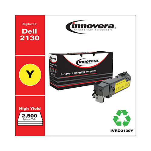 Innovera Remanufactured Yellow High-Yield Toner Cartridge, Replacement for Dell 2130 (330-1438), 2,500 Page-Yield