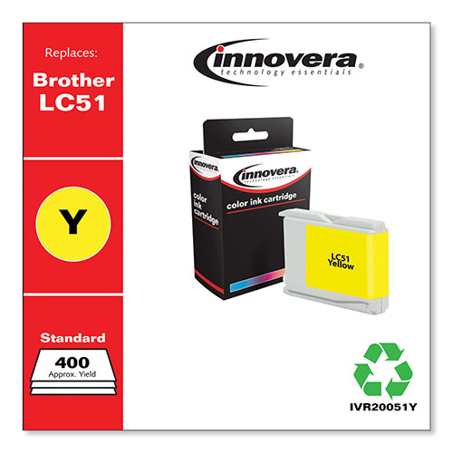 Innovera Remanufactured Yellow Ink, Replacement For Brother LC51Y, 400 Page Yield