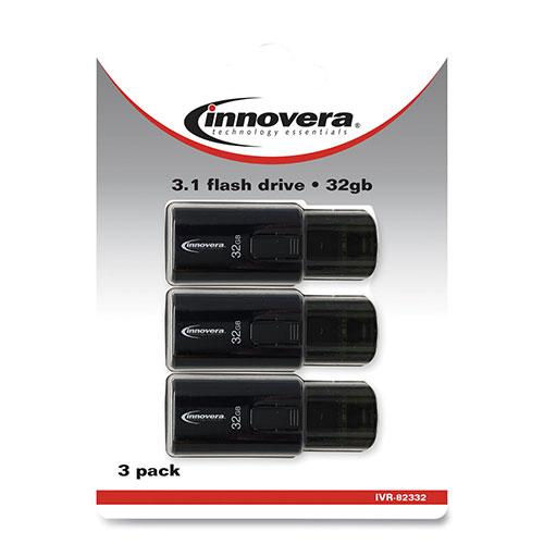 Innovera USB 3.0 Flash Drive, 32 GB, 3/Pack