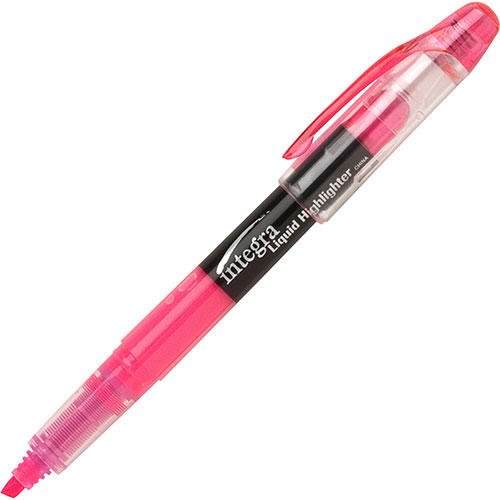 Integra Liquid Ink Highlighter, ChiselTip, Fade Resistant, Pink