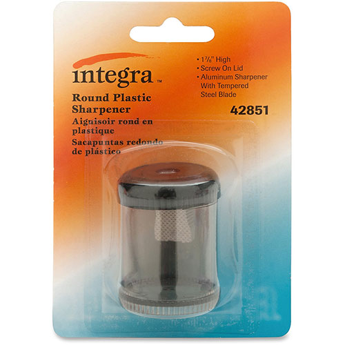Integra Pencil Sharpener, Round, Desk, 1-7/8", Smoke
