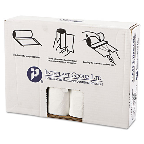 InteplastPitt High-Density Commercial Can Liners Value Pack, 33 gal, 14 microns, 33" x 39", Clear, 250/Carton