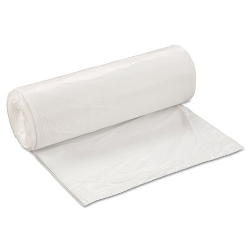 InteplastPitt Low-Density Commercial Can Liners, 60 gal, 0.7 mil, 38" x 58", White, 100/Carton