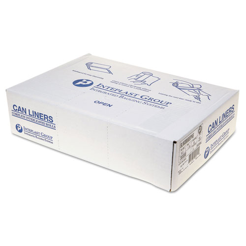 InteplastPitt Low-Density Commercial Can Liners, 60 gal, 1.15 mil, 38" x 58", Clear, 100/Carton