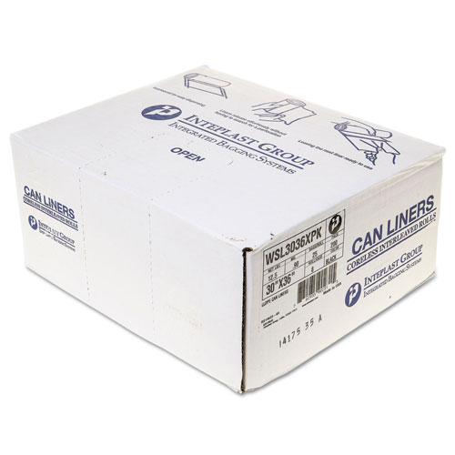 InteplastPitt Low-Density Commercial Can Liners, 30 gal, 0.9 mil, 30" x 36", Black, 200/Carton