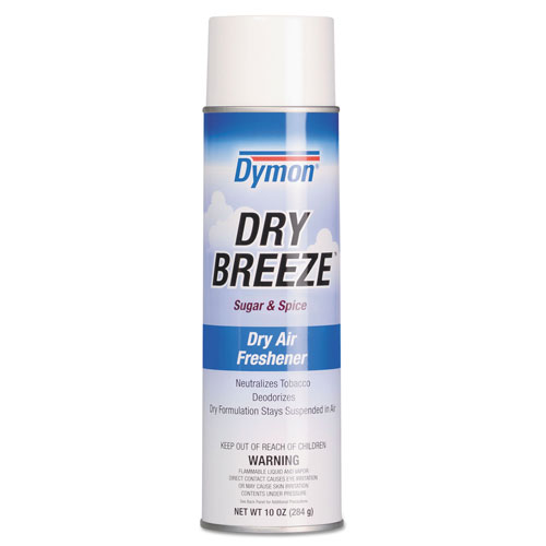ITW Dymon Dry Breeze Aerosol Air Freshener, Sugar & Spice, 10 oz, 12/Carton
