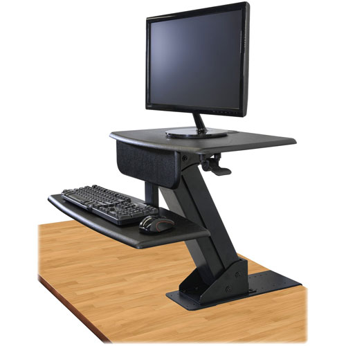 Kantek Desk Sit-To-Stand Workstation, 23-1/2" x 23-1/2" x 21-1/2", BKSR