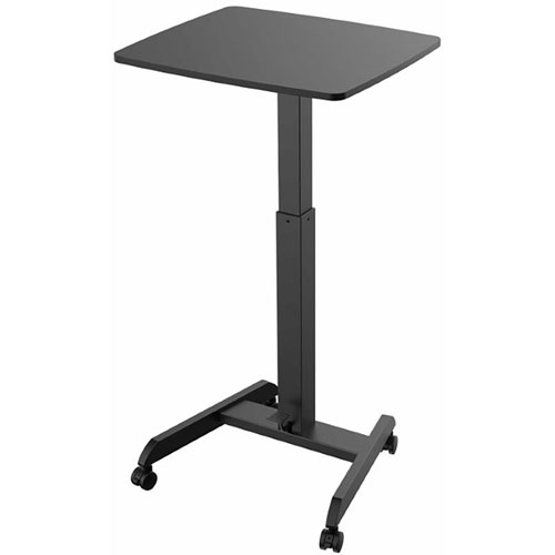 Kantek Mobile Sit-to-Stand Desk, 23.5 x 20.5 x 29.75 to 44.25, Black
